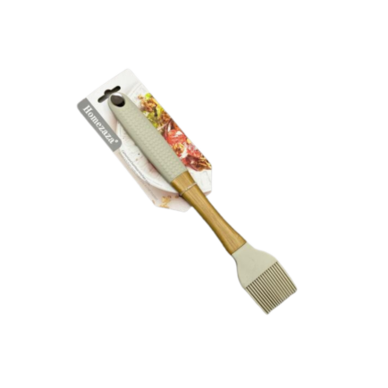 SILICONE BASTING BRUSH WITH BAMBOO HANDLE