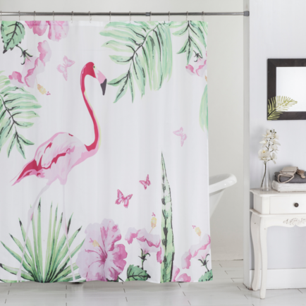 TROPICAL BIRD SHOWER CURTAIN