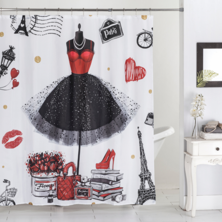 KISSES FROM FRANCE SHOWER CURTAIN