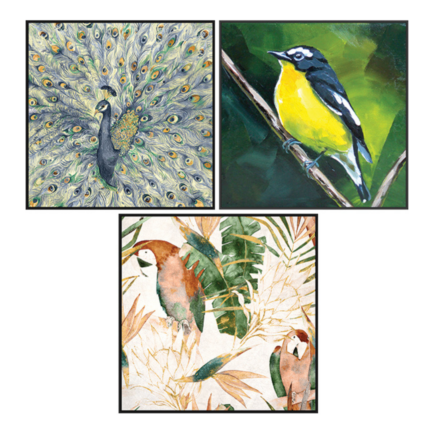 BRILLIANT FEATHERS ASSORTED WALL ART