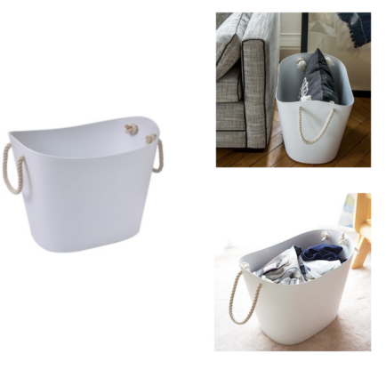 Plastic Storage Hamper with Rope Handles