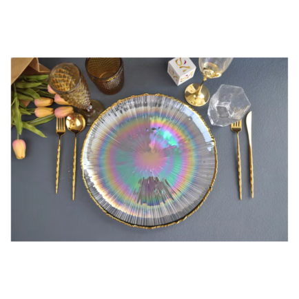 Glass Plate with Gold Rim