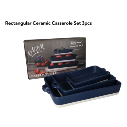 Rectangle Ceramic 3Pc Casserole Set