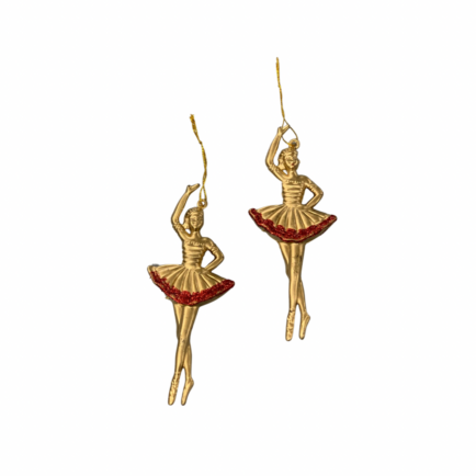 2Pc Gold Hanging Ballerina