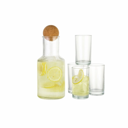 5PC GLASS JUICE JAR WITH 4 GLASSES
