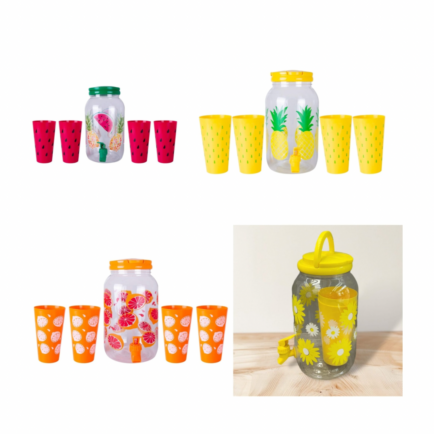 PLASTIC DISPENSER W PLASTIC CUPS- 5 PC SET