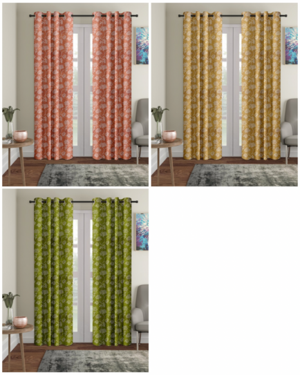 MEADOW HEAVY KNITTED PRINTED PANEL CURTAIN