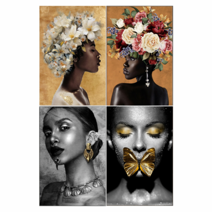 WOMEN IN FLOWER CROWN WALL ART