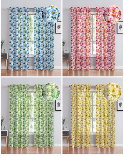 AMYRA SHEER PANEL CURTAIN-ROD POCKET