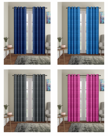MIKELL CRUSHED DOUBLE EMBOSSED PANEL CURTAIN