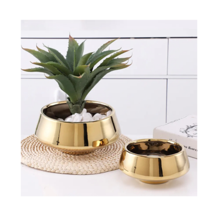 GOLD CERAMIC PLANT POT