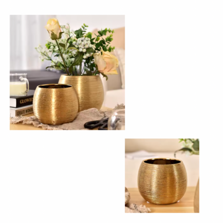GOLD CERAMIC PLANT POT