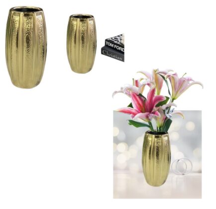 CERAMIC GOLD VASE