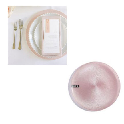 PINK GLASS CHARGER PLATE