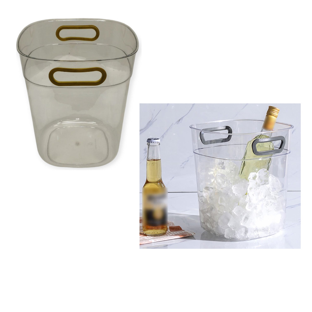 ACRYLIC BUCKET WITH GOLD HANDLE