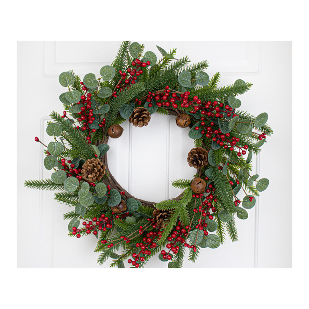 BERRY AND PINECONE WREATH