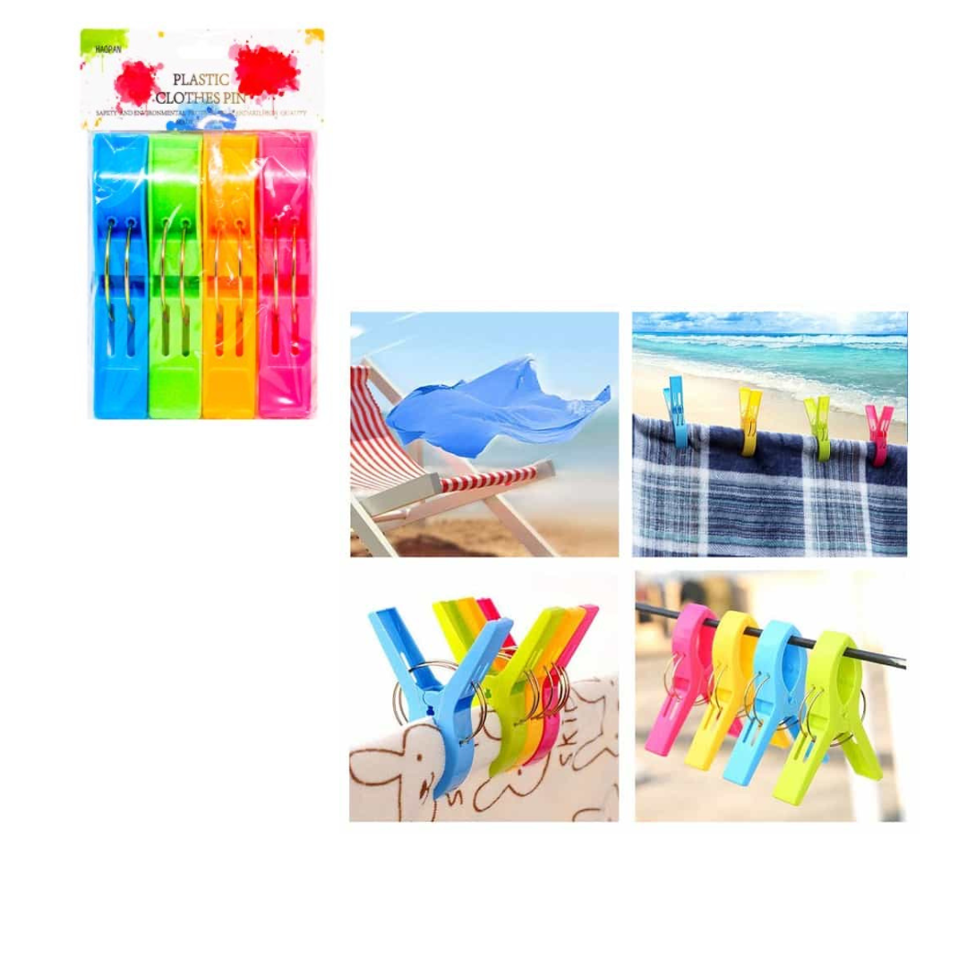 4PC BEACH TOWEL CLIPS