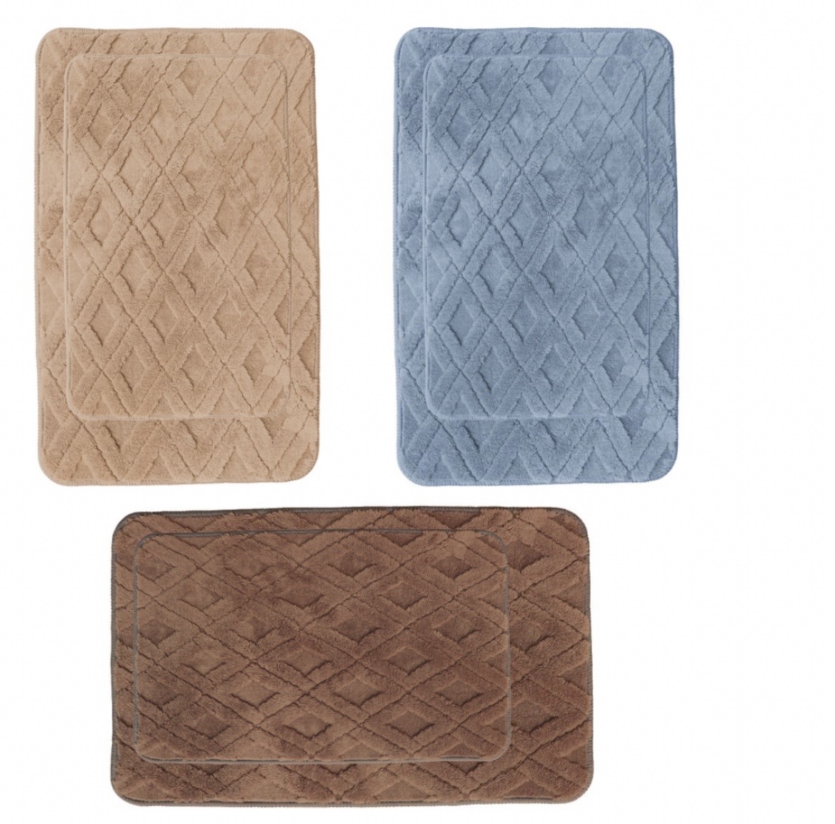 DIAMOND 2PC JACQUARD MAT SET