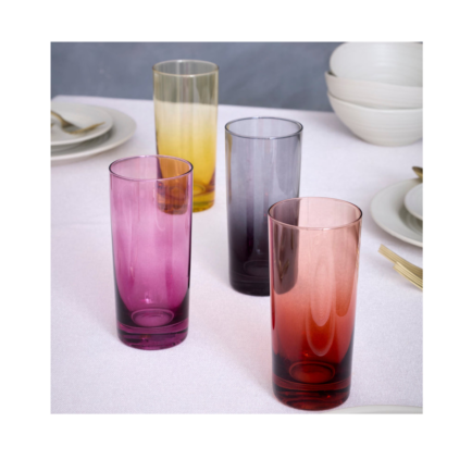 4PC MULTI COLOUR GLASS SET