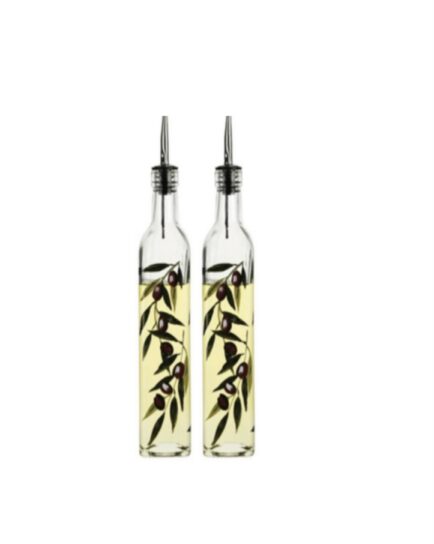 GLASS OIL AND VINEGAR BOTTLES