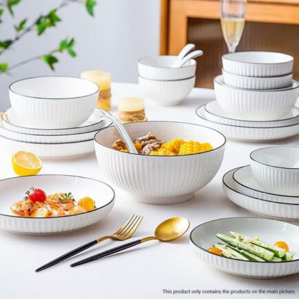 Round Fluted Rim Ceramic Collection