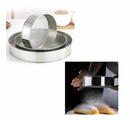 3PC FINE MESH STAINLESS STEEL SIEVE