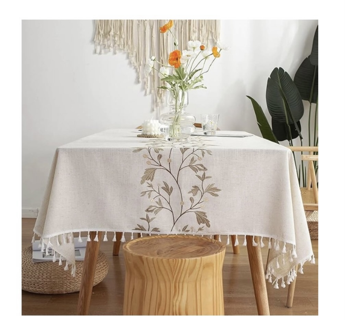 EMBROIDERED FABRIC TABLE CLOTH