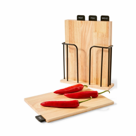 4PC CHOPPING BOARD SET WITH HOLDER