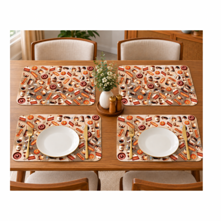 4PC COFFEE & SNACKS PRINTED PVC PLACEMAT