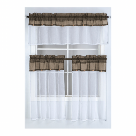 MODERN BOHO 3PC KITCHEN CURTAIN